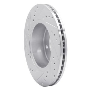 Land Rover Range Rover Brake Rotor (1) - Front Right - R1 Concepts - Drilled & Slotted - Silver - `94-`02